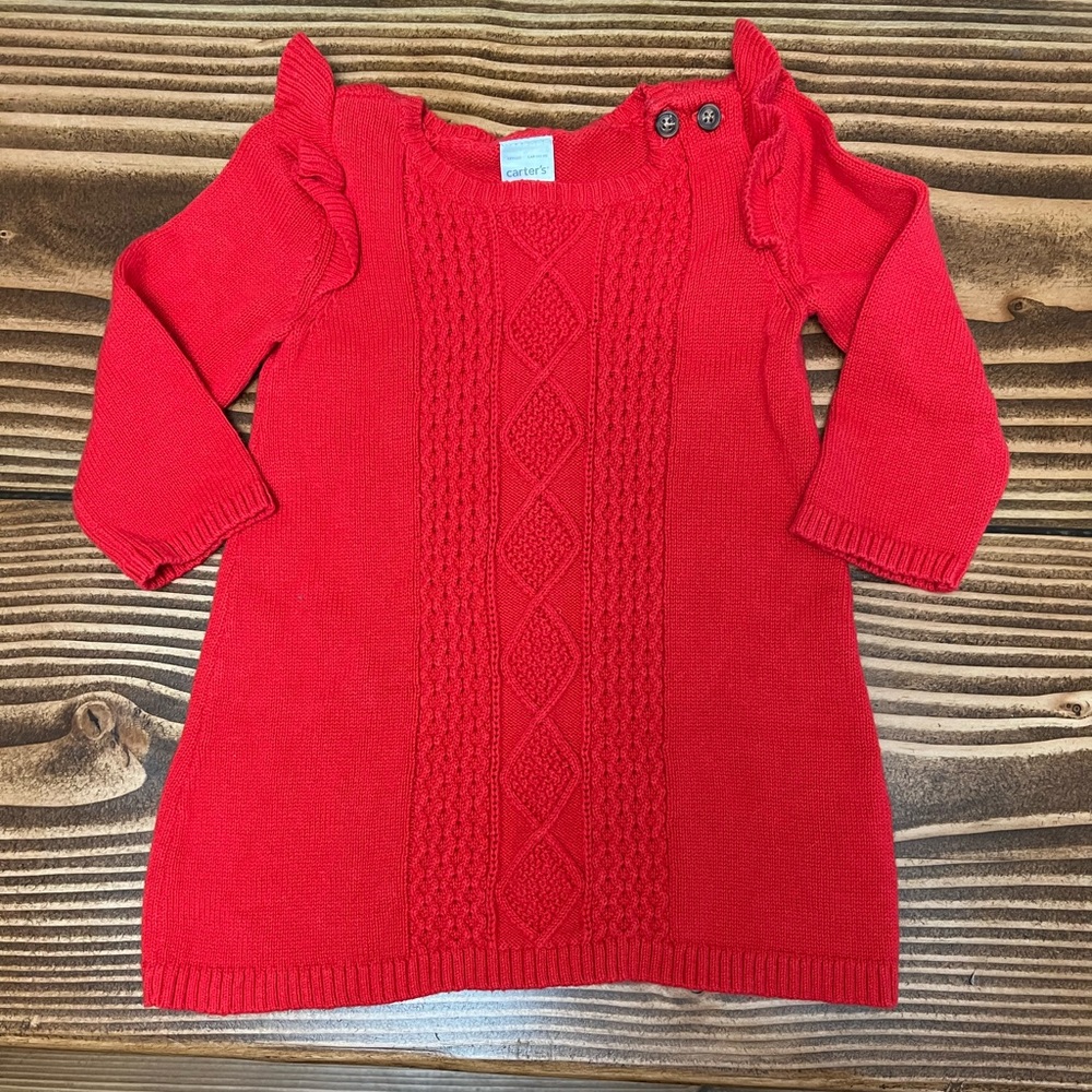 Red knit Carter’s sweater dress